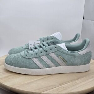 Women's Size 9 - Adidas Gazelle Athletic Shoes Green OFF White Sneakers IG4393